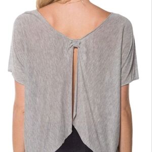 Blackmilk Grey Bow Back Oversized Crop Top Size Small